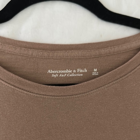Abercrombie & Fitch Tan Crew Neck Tie Front T-Shirt - Picture 3 of 5
